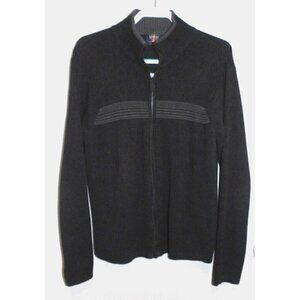 ARROW gray full zip cardigan sweater 100% cotton men's size M